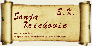 Sonja Kričković vizit kartica